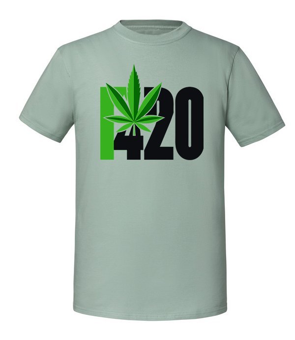 Męska koszulka z nadrukiem - 420 v2 - Miętowy M