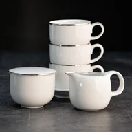 Serwisy do kawy i herbaty - Serwis kawowy na 6 osób porcelanowy PLUS PLATIN - miniaturka - grafika 1