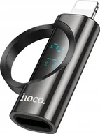 Adaptery i przejściówki - Adapter USB Hoco HOCO adapter Lightning męski do Typ C żeński z wyświetlaczem 2,4A 27W UA32B czarny - miniaturka - grafika 1