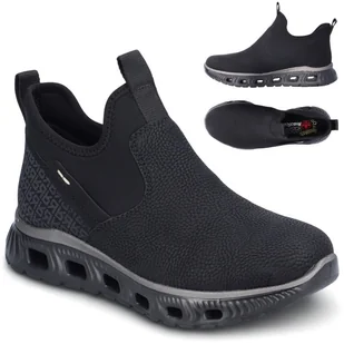 Półbuty Rieker M6053-00 Półbuty damskie Rieker wygodne lekkie czarne wsuwane 41 - Półbuty damskie - miniaturka - grafika 1