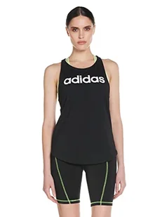 Adidas Damski top bez rękawów W Lin Tk wielokolorowa czarny / biały XS GL0566 - Koszulki i topy damskie - miniaturka - grafika 1