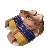 Sandały damskie - KICKERS SANDAŁY CHŁOPIĘCE SKÓRZANE RZEPY 18 ŻoN - Kickers - miniaturka - grafika 1