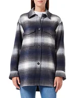 Koszulki i topy damskie - camel active Damska koszulka w kratkę z mieszanki bawełny, niebieski, 38 - miniaturka - grafika 1