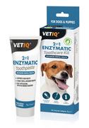 Higiena jamy ustnej zwierząt - VetIQ 2in1 Ochrona zębów 70g Pasta enzym zestaw - miniaturka - grafika 1