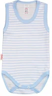 Body dla niemowląt - BODY ramiączko RAMKA bez rękawa PASKI BŁĘKIT r 98 KLEKLE - miniaturka - grafika 1
