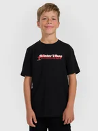 Koszulki dla chłopców - 4F T-shirt regular z nadrukiem chłopięcy - czarny 158 (12-13 lat) - miniaturka - grafika 1