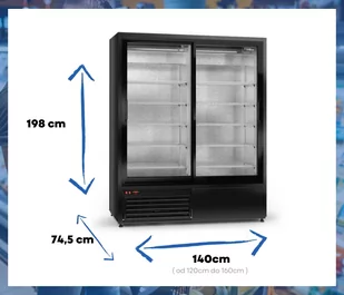 Szafa chłodnicza przeszklona SCh-SR 1400 ECOline RAPA - Szafy i witryny chłodnicze - miniaturka - grafika 2