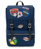 Plecaki - Invicta Unisex Zaino Blu plecak Jolly Heritage Patch niebieski, rozmiar uniwersalny - miniaturka - grafika 1