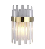 Lampy ścienne - Luxor - kinkiet kryształowy 35cm Mosiądz Szczotkowany złoty - miniaturka - grafika 1