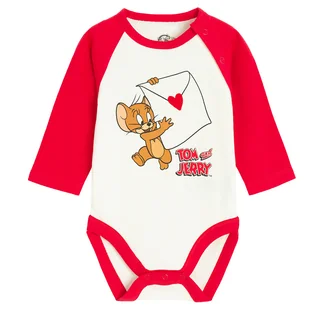 Cool Club, Body chłopięce z długim rękawem, ecru, Tom & Jerry - Body dla niemowląt - miniaturka - grafika 1