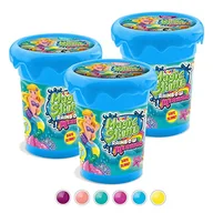 Masy plastyczne - CRAZE XL Magic Slime Mermaid 3 x zestaw magiczny fartuch dziecięcy welon Glibber Clay 150 ml puszka z syreną zabawka 30943, kolorowy - miniaturka - grafika 1