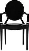Krzesełka i taborety dla dzieci - Krzesło Lou Lou Ghost nieprzeźroczyste lśniąca czerń - miniaturka - grafika 1