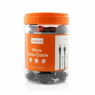 Kabel VIDVIE DC09 USB/Micro 2.1A, 1m czarny 30 szt. - Kable USB - miniaturka - grafika 1