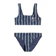 Stroje kąpielowe - Dziecięcy Strój kąpielowy dwuczęściowy ROXY SWIM FOR DAYS G TP ERGX203477-BSP3 – Granatowy - miniaturka - grafika 1