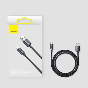 Baseus Crystal Shine Series kabel przewód USB do szybkiego ładowania i transferu danych USB Typ A - USB Typ C 100W 1,2m czarny (CAJY000401) - Kable USB - miniaturka - grafika 17