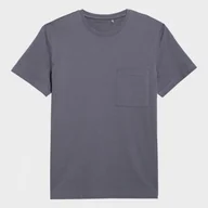 Koszulki sportowe męskie - Męski t-shirt basic 4F 4FSS23TTSHM297 - antracytowy - miniaturka - grafika 1
