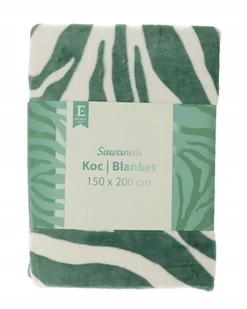 Miękki koc zielony SAWANNA w stylu safari / afrykańskiej sawanny - Koce - miniaturka - grafika 1
