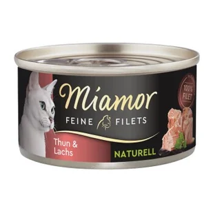 Miamor Feine Filets Naturelle w sosie własnym Tuńczyk z łososiem 24x80 g - Mokra karma dla kotów - miniaturka - grafika 1
