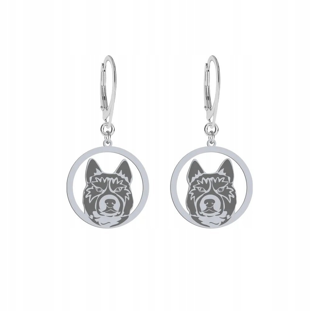 Kolczyki Srebrne z Karelski Pies na niedźwiedzie 925 Kobieta GRAWER GRATIS