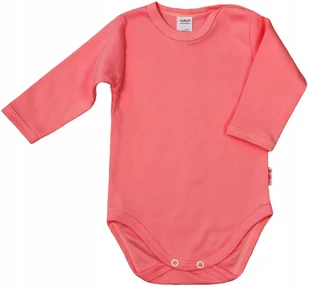Body długi rękaw 100% Bawełna Słodki RÓŻ r 80 KLEKLE - Body dla niemowląt - miniaturka - grafika 1