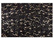 Dywany - Beliani Dywan czarno-złoty 160 x 230 cm skórzany DEVELI - miniaturka - grafika 1