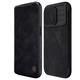 Etui APPLE IPHONE 15 PRO Nillkin Qin Pro Leather czarne - Etui i futerały do telefonów - miniaturka - grafika 1