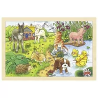 Puzzle - Goki puzzle drewniane Zwierzątka - miniaturka - grafika 1