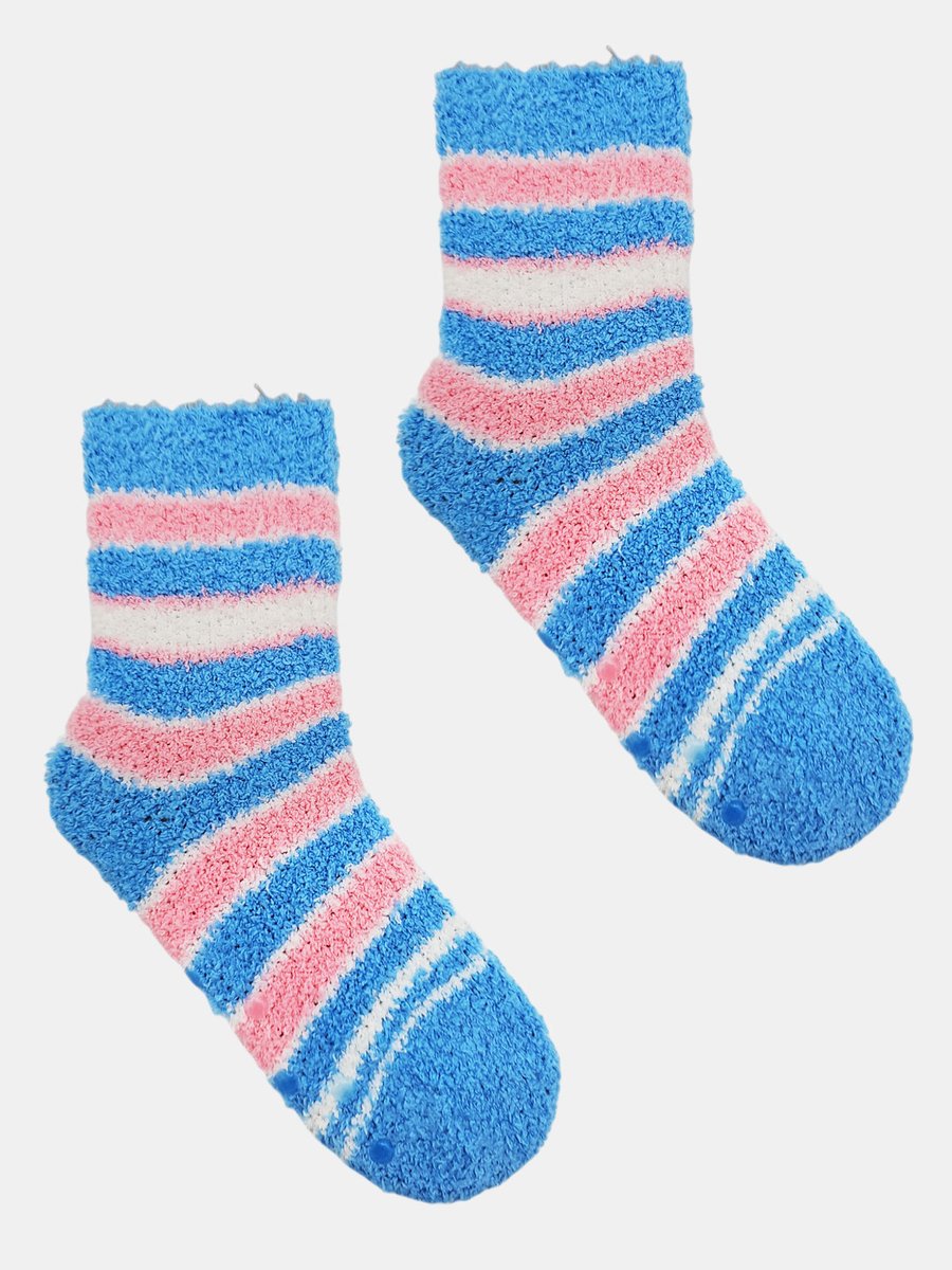 Skarpety boucle z ABS w paski 31-34 błękitny 31-34