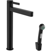 Baterie umywalkowe - Hansgrohe 76220670 Finoris Jednouchwytowa bateria umywalkowa 260 z g$425wk$426 Bidette i w$427em 160 cm czarny matowy - miniaturka - grafika 1