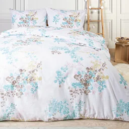 Darymex Pościel bawełniana 160x200 biała turkusowa kwiaty 71475/1 Cottonlove 6 - Pościel - miniaturka - grafika 1