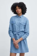 Sukienki - Pepe Jeans sukienka ERINE kolor niebieski mini prosta PL953485 - miniaturka - grafika 1