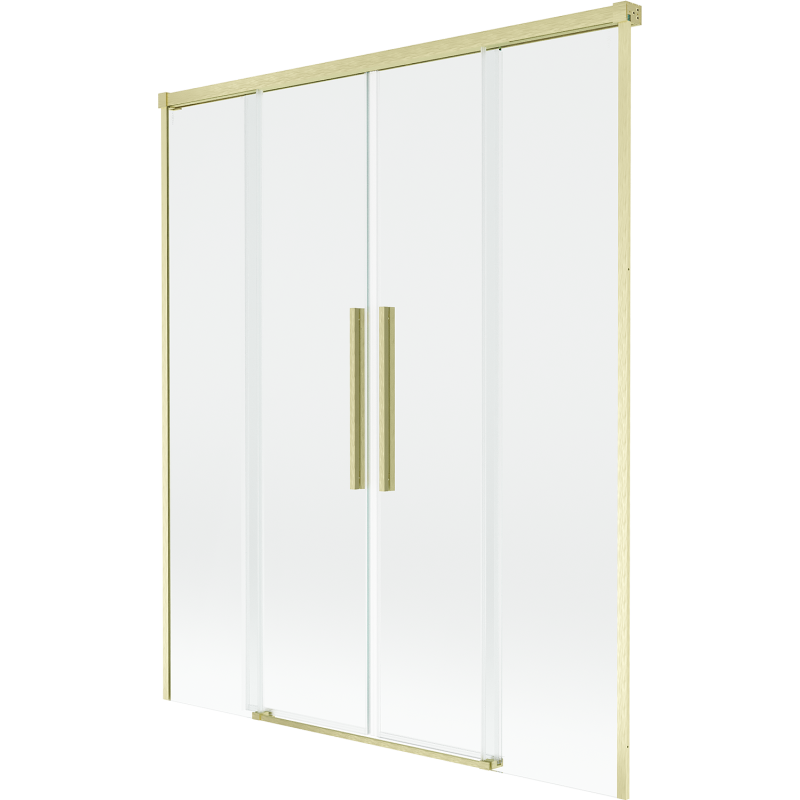 Mexen Rox parawan nawannowy 2-skrzydłowy rozsuwany 160 x 150 cm, transparent, złoty szczotkowany - 8C9-160-002-55-00