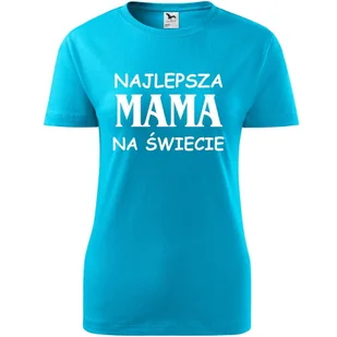 Damska Koszulka na Dzień Mamy Najlepsza mama na świecie na Prezent Urodziny turkusowy XXL - Koszulki i topy damskie Damska Koszulka na Dzień Mamy Najlepsza mama na świecie na Prezent Urodziny turkusowy XXL - Koszulki i topy damskie - miniaturka - grafika 1