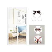 Moskitiery - Magnetyczna moskitiera na drzwi balkonowe 100*210CM, moskitiera z magnesami, kurtyna przeciw muchom do drzwi zewnętrznych - Biała - miniaturka - grafika 1