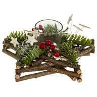 Ozdoby bożonarodzeniowe - Stroik świąteczny na świecę - miniaturka - grafika 1