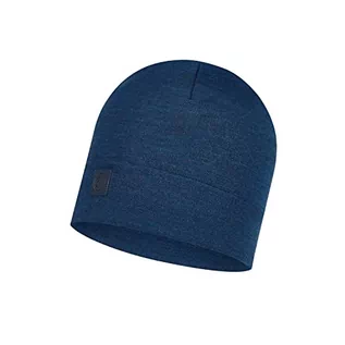 Czapki damskie - Buff Wełniana czapka z wełny Merino Heavyweight Loose, solid denim 2020 Czapki 111170.788.10.00 - grafika 1