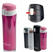 Kubki termiczne - Różowy Kubek Termiczny Termos Z Ustnikiem Zamek - miniaturka - grafika 1