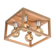 Lampy sufitowe - Spotlight Ekologiczna LAMPA sufitowa KAGO 9158474 drewniana OPRAWA kwadratowy plafon klatka dąb olejowany chrom 9158474 - miniaturka - grafika 1