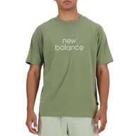 Koszulki męskie - Koszulka New Balance MT41582DEK - zielona - miniaturka - grafika 1
