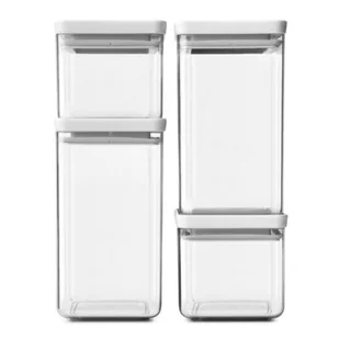 Brabantia Pojemniki kuchenne kwadratowe 4 szt. jasnoszare 122569 - Pojemniki kuchenne - miniaturka - grafika 1