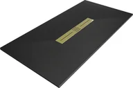 Brodziki prysznicowe - Mexen Toro brodzik prostokątny SMC 150 x 80 cm, czarny, maskownica złota - 43708015-G - miniaturka - grafika 1