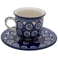 Filiżanki - Filiżanka Do Herbaty Kawy 180 Ml Ze Spodkiem - Ceramika Artystyczna Bolesławiec - miniaturka - grafika 1