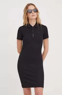 Sukienki - Lacoste sukienka kolor czarny mini dopasowana - miniaturka - grafika 1