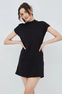 Sukienki - Vero Moda sukienka bawełniana kolor czarny mini prosta - grafika 1