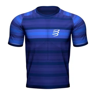 COMPRESSPORT Koszulka biegowa RACING SS T-SHIRT niebieska - Koszulki sportowe męskie - miniaturka - grafika 1