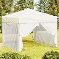 Pawilony ogrodowe - Składany namiot imprezowy ze ściankami, kremowy, 3x3 m - miniaturka - grafika 1