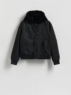 Kurtki męskie - Reserved - Dwustronna kurtka bomberka - czarny - miniaturka - grafika 1