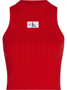 Calvin Klein Top w kolorze czerwonym - Koszulki i topy damskie - miniaturka - grafika 1