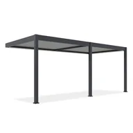 Kratki i pergole - Automatyczna pergola przyścienna z oświetleniem ELEGANCE WALL AUTOMATIC 3x6 Anthracite/Light Grey - Gutroof - miniaturka - grafika 1