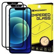 Szkła hartowane na telefon - Wozinsky zestwaw 2x super wytrzymałe szkło hartowane Full Glue na cały ekran z ramką Case Friendly iPhone 11 / iPhone XR czarny - miniaturka - grafika 1